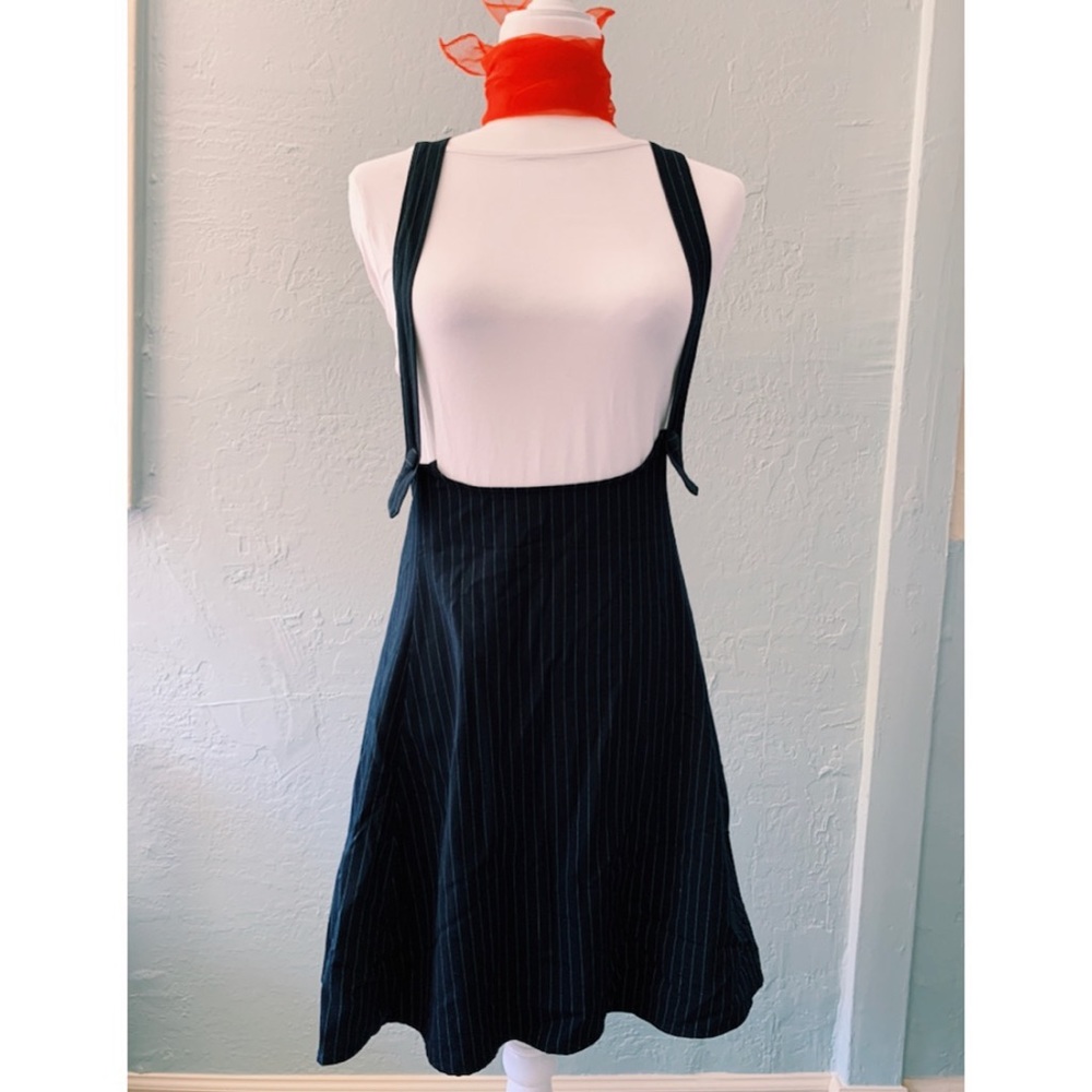 🦋Navy Blue Pinstripe Pinafore Dress🦋
